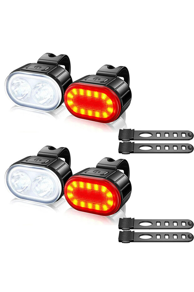 A-Set-2 Cycling Bicycle Front Rear Light /Set Bike Defense Flashlight Stick MTB Waterproof T