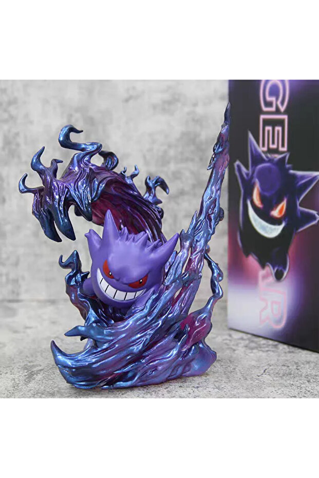 Bandai with box Gengar 19cm Pokemon Anime Character Gengar Ghost Claw Action Figure Game Statue PVC