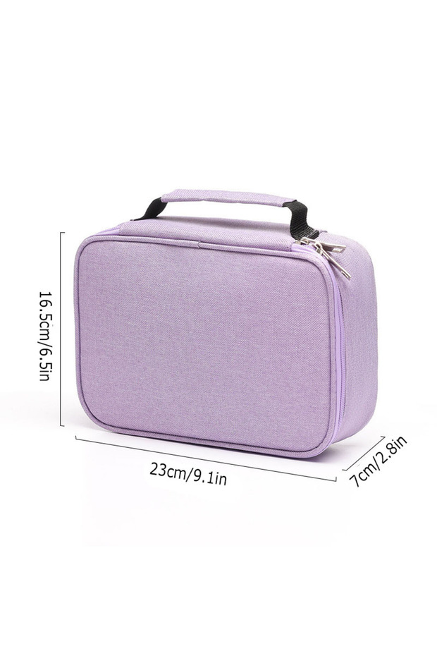 PURPLE 72 Holes Colored Lead Pencils Storage Bag Black Red Colors Large Capacity Case Box Holder Sch