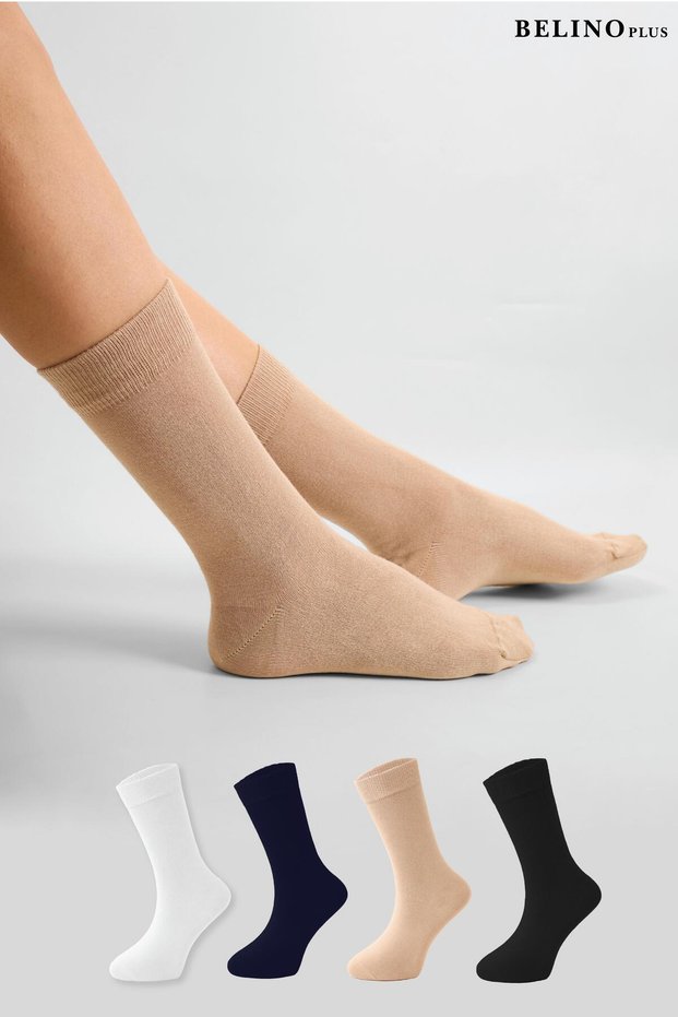 Multi-Colored Organic Bamboo 4-Pack Stitch-Free Women's Socks