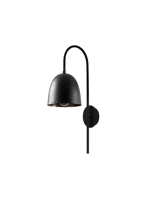Black Metal Sconce with Tufts E27 Wall Lamp 24X16X57 cm Living Room Lighting