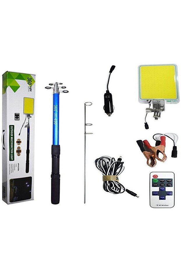 360° Telescopic Outdoor LED Work Light 800W High Brightness Camping & Emergency Lamp with Remote