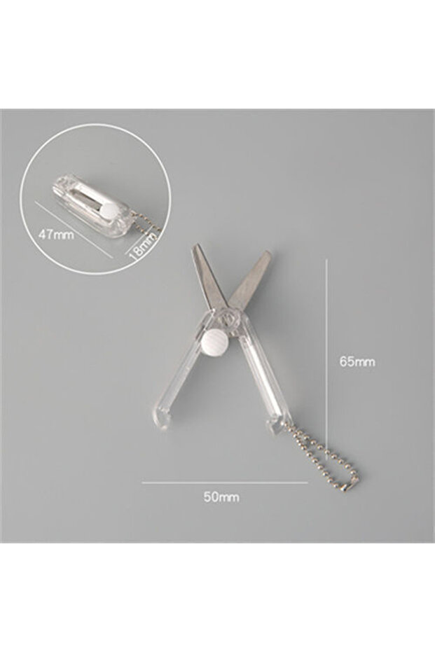 clear Morandi Portable Mini Scissors Creative Extendable and Foldable Mini Scissors Multi-functional - 1