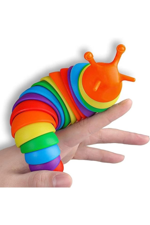 1PCS 1PCS Colorful Slugs Caterpillar Stress Relieving Bizarre Slugs Blowing Out Stress Relieving Puz