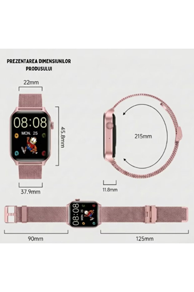 Ceas inteligent T12 Pro roz - 6