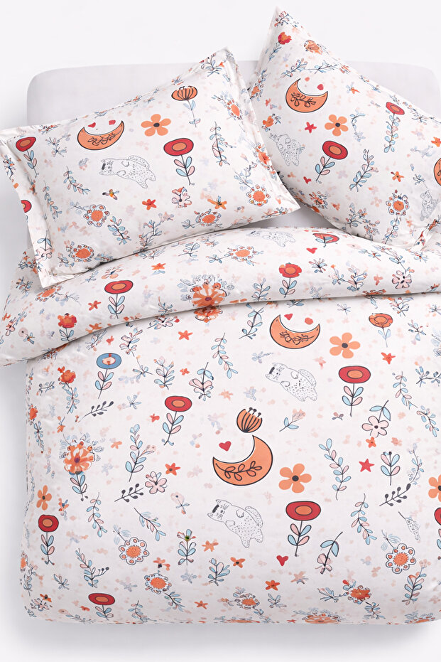 Double Duvet Cover Set Happy Salmon Setçi̇ft