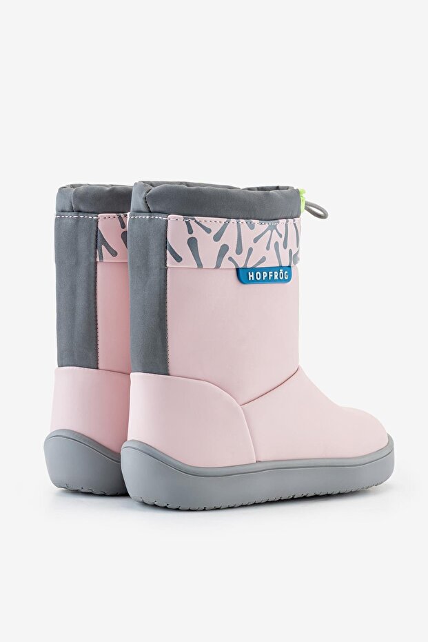 HOPFRÖG Rain Boots Süper Mat Pembe Suya ve Soğuğa Dayanıklı Barefoot Çocuk Botu