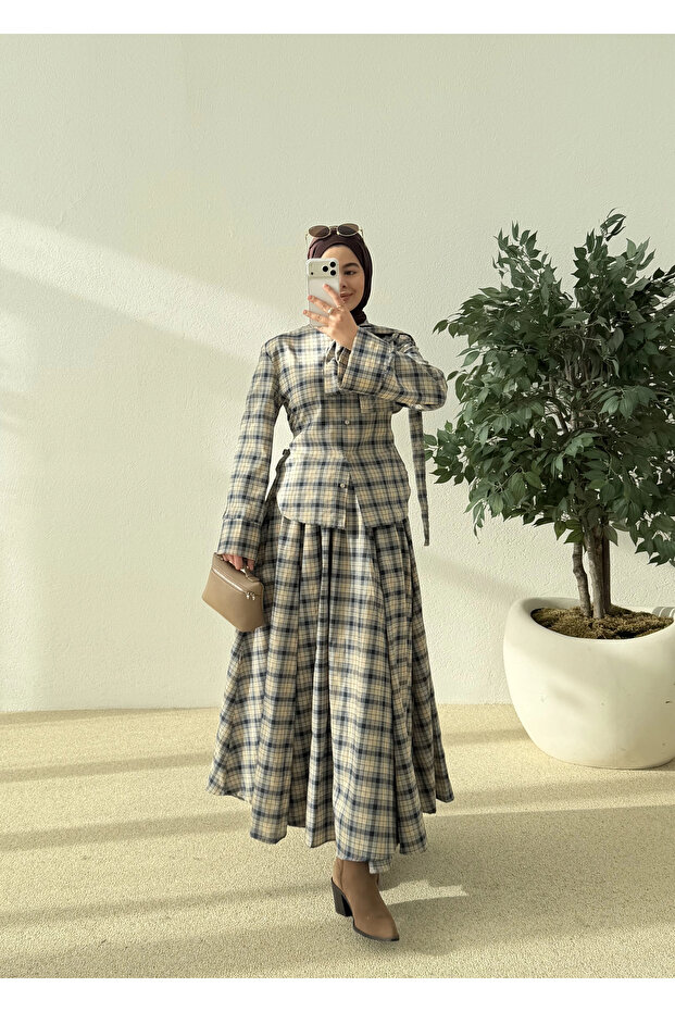 KURDELE YAKA TAKUM bej - 5