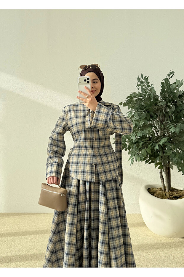 KURDELE YAKA TAKUM bej - 3