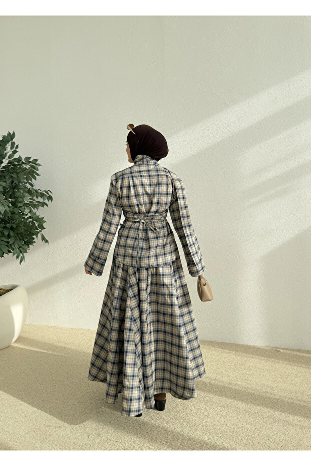 KURDELE YAKA TAKUM bej - 6