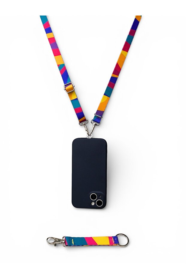Colors Model Phone Strap Phone Neck Lanyard / Compatible with All Phones and Keychain