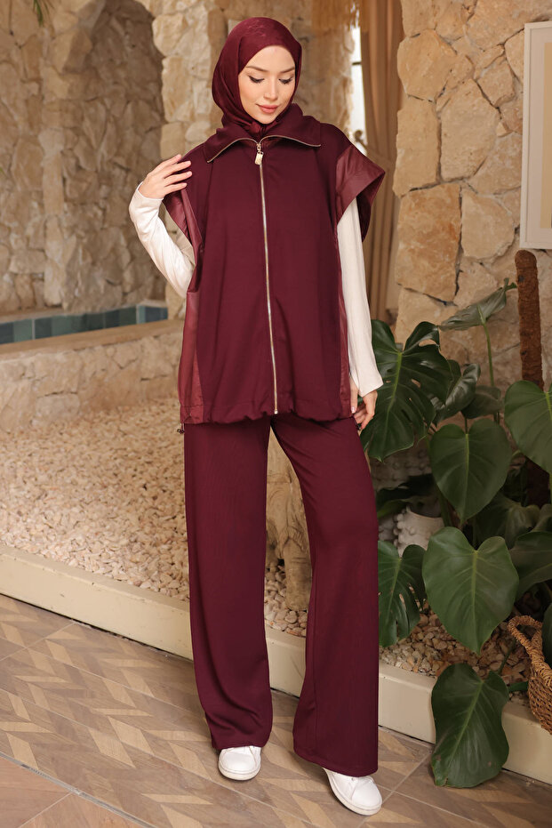 Plum Vest and Pants Set