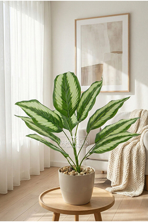 White Cobalt Ida Artificial Plant 9 Leaves Elysium 40 cm Green