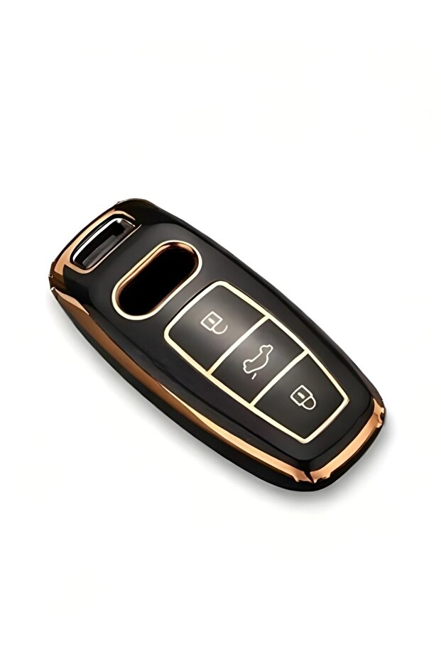 غطاء مفتاح أودي A8 Q8 E-Tron باللون الأسود والذهبي