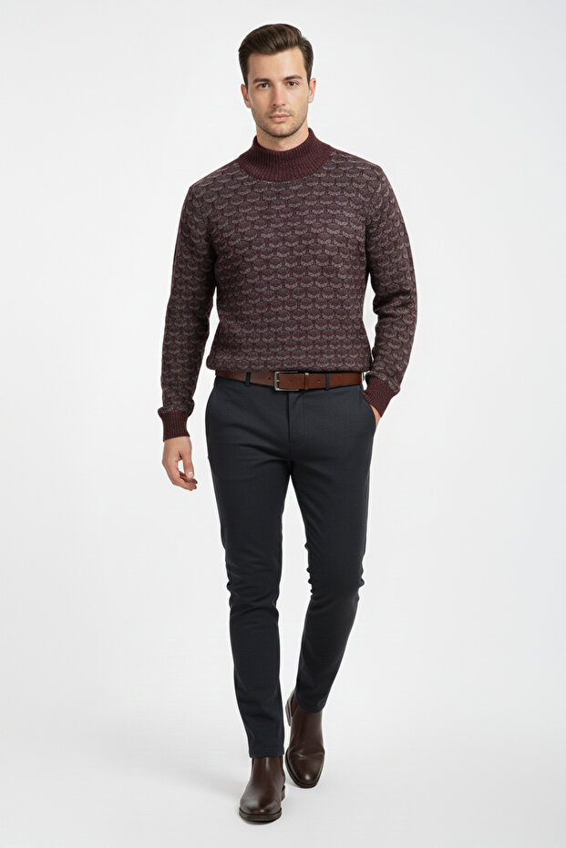 سترة رجالية بنمط ياقة الصياد نصف دائرية - 2