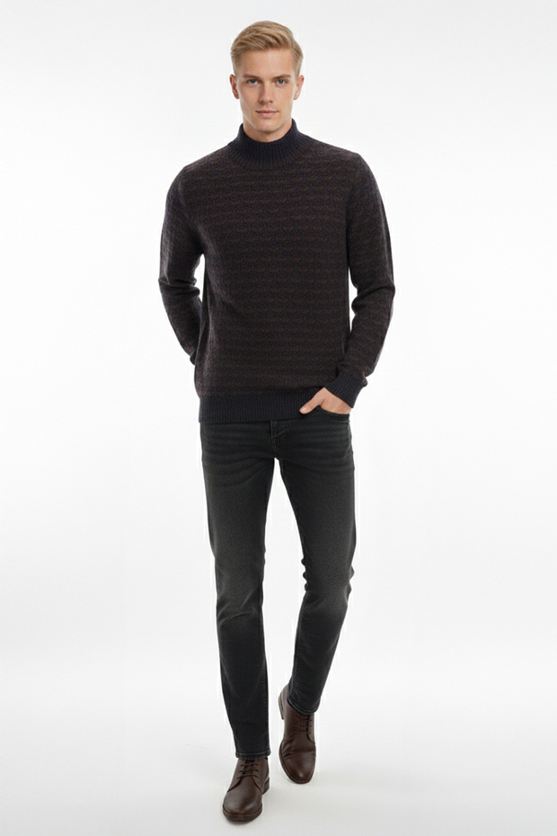 سترة رجالية بنمط ياقة الصياد نصف دائرية - 2