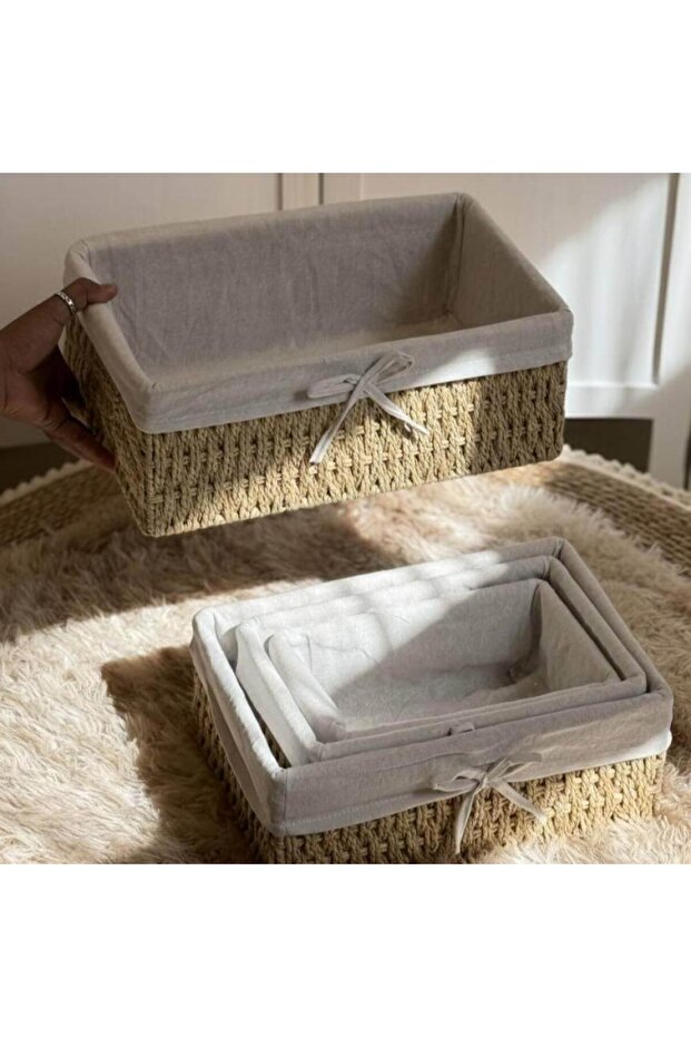 Beige storage baskets - 2