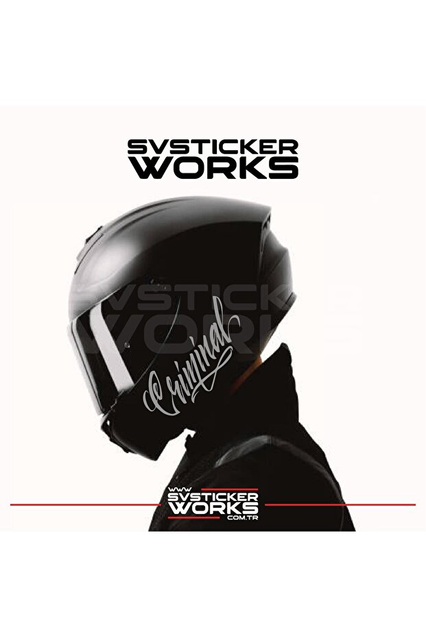 Criminal written helmet sticker compatible with all helmets one direction 1 piece