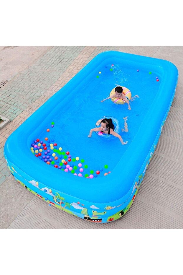 Rectangular Inflatable Family Pool 210 cm - 5