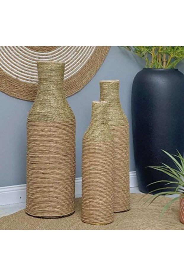 طقم فازات خوص Natural Rattan Vase Set