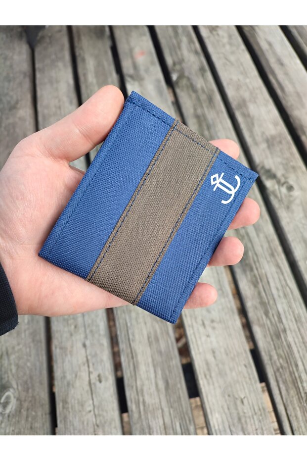 Fabric Wallet Unisex Wallet with Velcro Fastener, Zipper, Keychain and Coin Compartment / Horizontal Sports Wallet