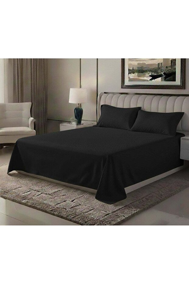 3‑Piece Premium Microfiber Bed Sheet Set – Single Size Flat Sheet (180x240 cm) with 2 Pil