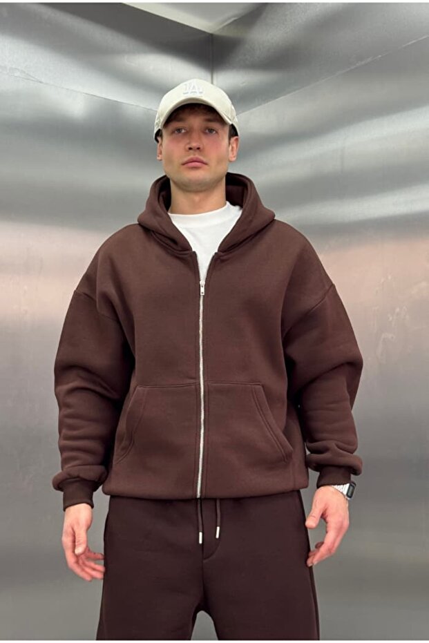 Basic Premium Zip Hoodie Oversize - 1
