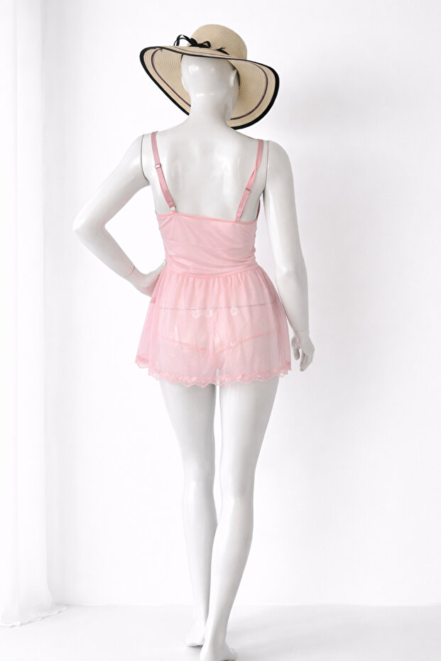 pembe dantel gecelik - 3