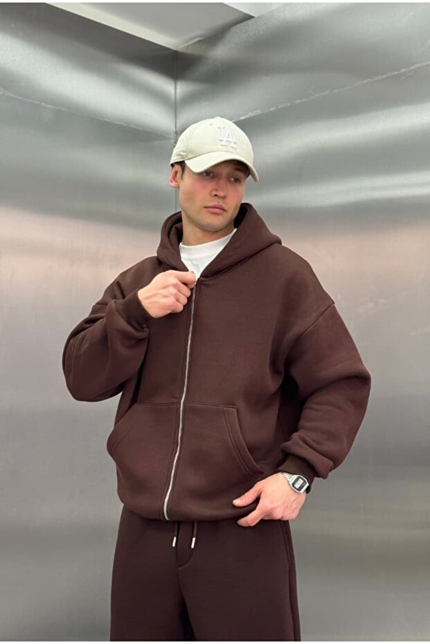 Basic Premium Zip Hoodie Oversize - 3