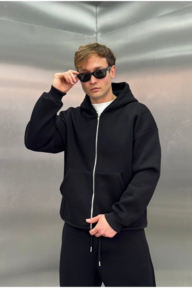 Basic Premium Zip Hoodie Oversize - 3