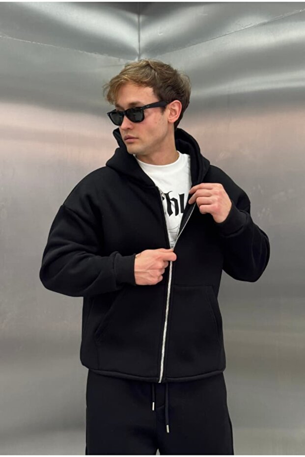 Basic Premium Zip Hoodie Oversize - 4