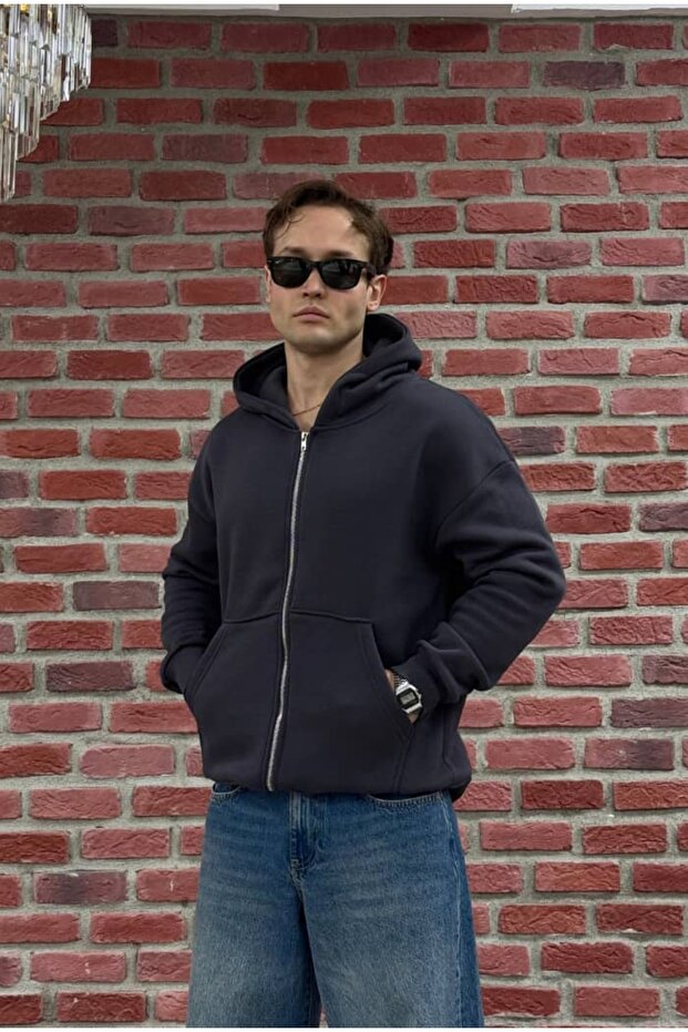 Basic Premium Zip Hoodie Oversize - 3