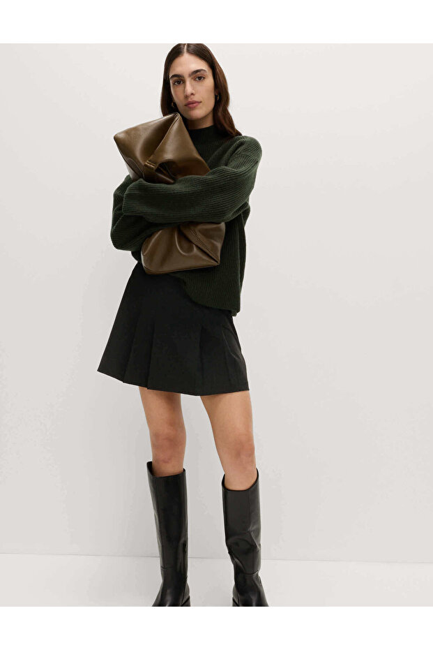 Pileli Mini Etek - 5