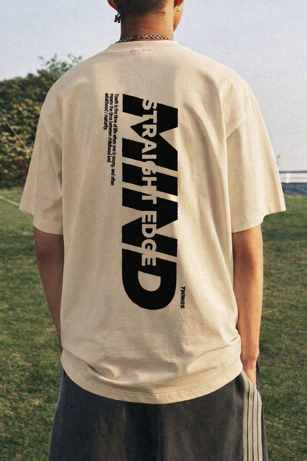 Unisex Crew Neck Back Printed Streetwear Oversized T-Shirt
