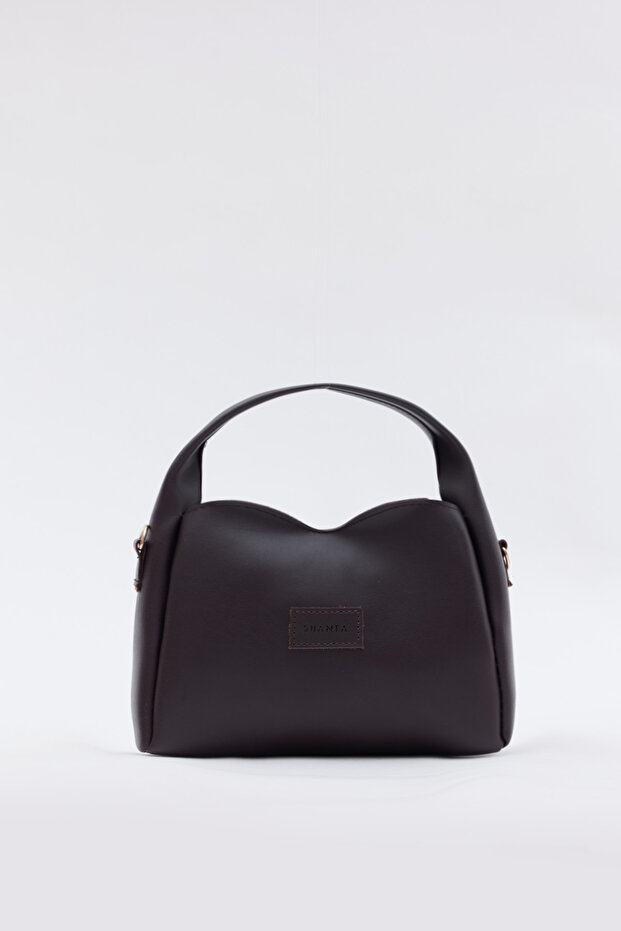 Bitter Brown D48 Single Zipper Compartment Adjustable Strap Large Volume Daily Modern Hand and Shoulder Bag