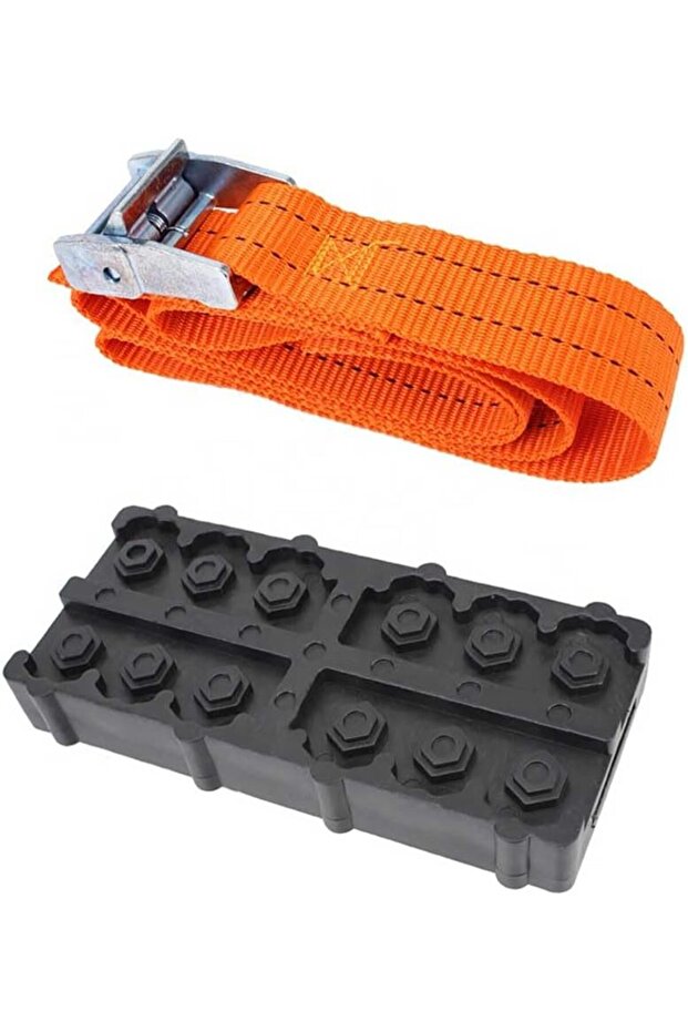 Car Tire Traction Block Set with Strap, Emergency Snow Chain, PU Anti-Skid Blocks, Mud and Ice Recov