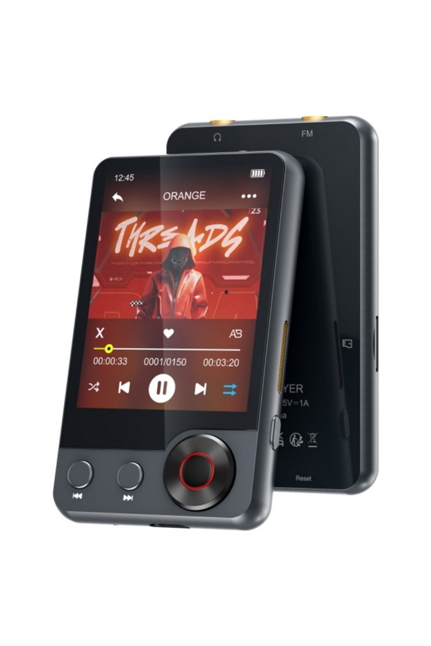 مشغل MP3 بسعة 64 جيجابايت/128 جيجابايت (مع بلوتوث 5.3)، مشغل موسيقى محمول بشاشة لمس كاملة 2.4 بوصة (مع مكبر صوت)