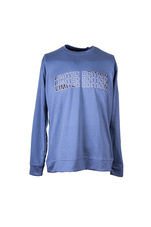 Limited Edition Print Modal Octavian Blue Men's Sweatshirt 26Yg08000055