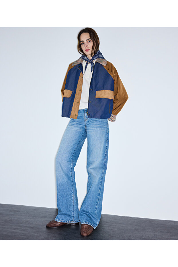 معطف بنمط منقوش مختلط - 2