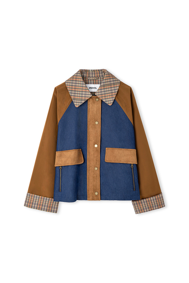 معطف بنمط منقوش مختلط - 3