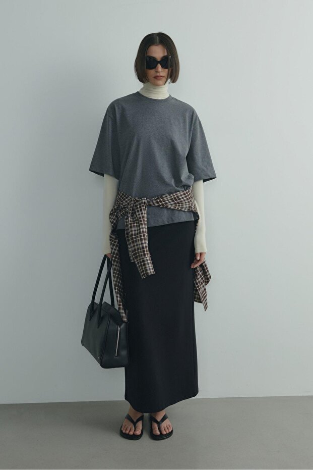 Antrasit Nox Oversize Tişört - 2