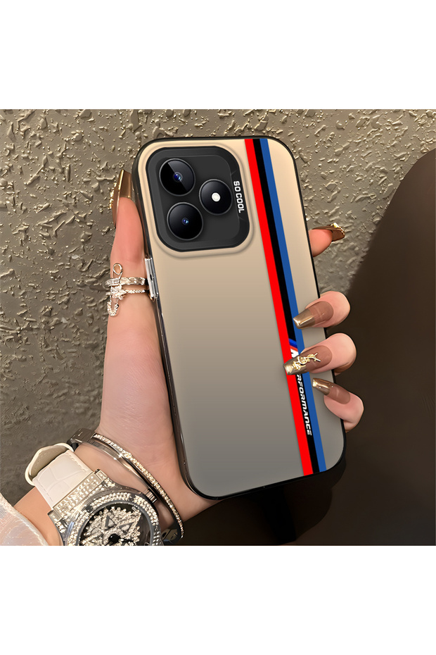 Realme Note 50 Compatible Car Patterned Silicone Edge Hard Back Anti-Fall Phone Case