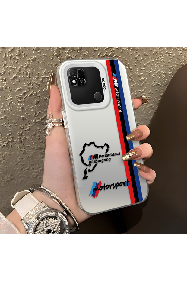 Xiaomi Redmi 9C Compatible Bmw Patterned Silicone Edge Hard Back Anti Fall Phone Case