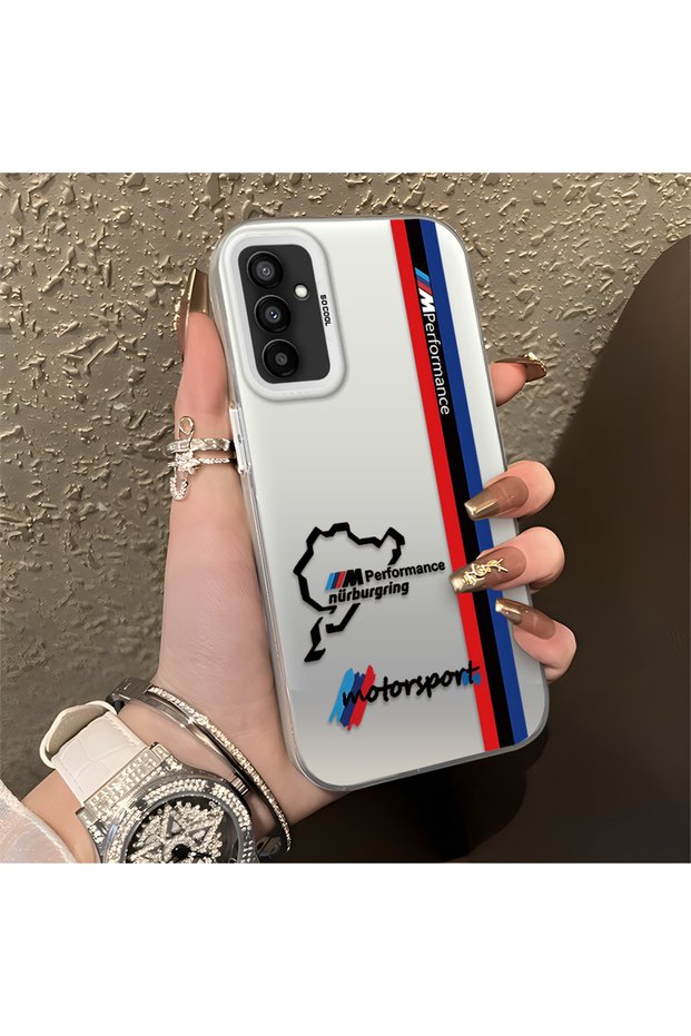 Samsung Galaxy M23/M13 Compatible Bmw Patterned Silicone Edge Hard Back Anti Fall Phone Case