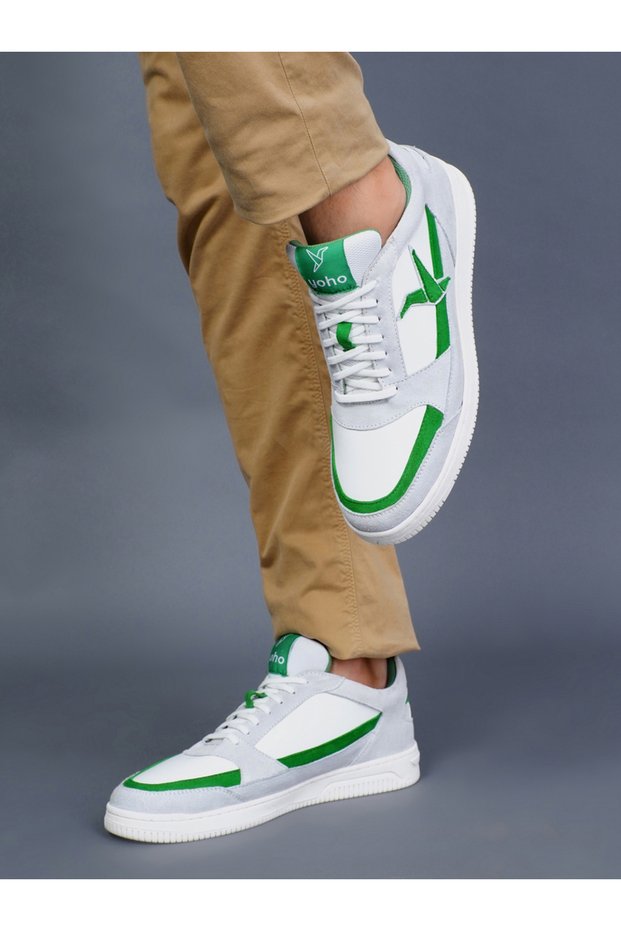 White Lace Up Logo Detail Sports Sneakers