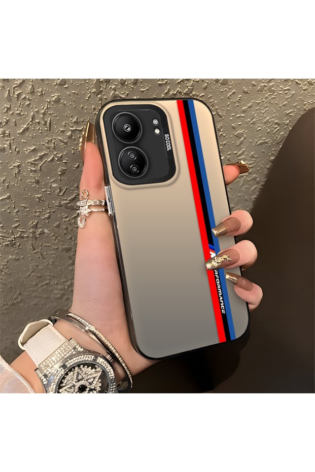 Xiaomi Redmi 13C Compatible Car Patterned Silicone Edge Hard Back Anti-Fall Phone Case