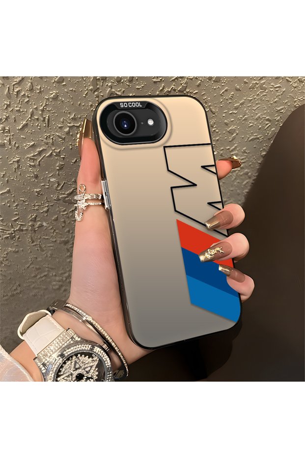 حافظة مضادة للسقوط لهاتف iPhone 16e متوافقة مع BMW ذات حواف من السيليكون وظهر صلب