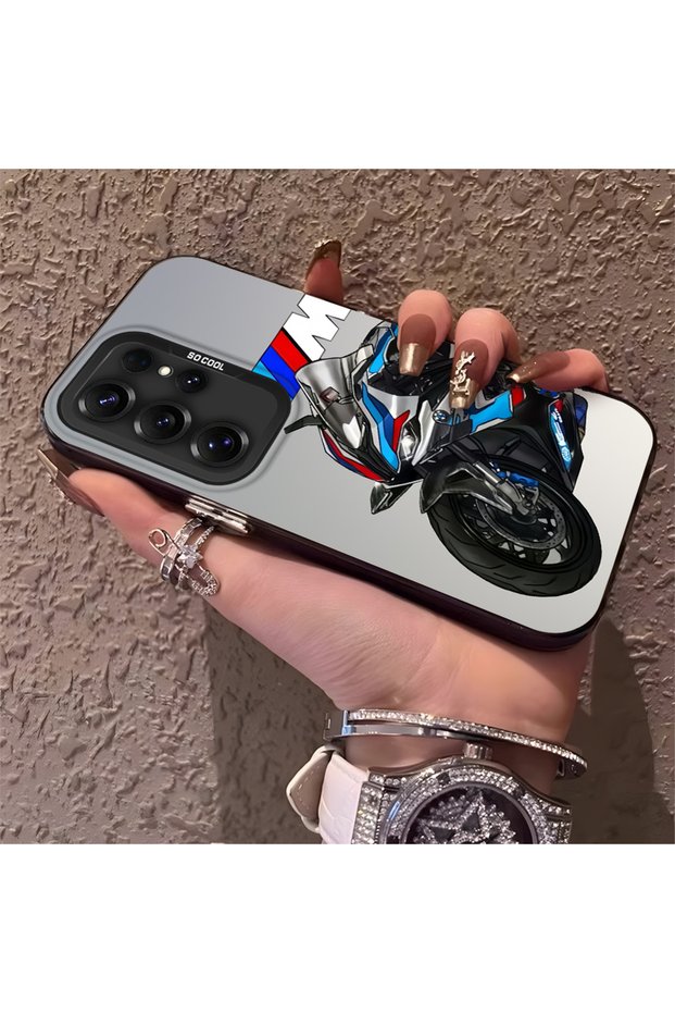 Phone Case Compatible with Samsung Galaxy S25 Ultra Bmw Pattern Silicone Edge Hard Back Slim