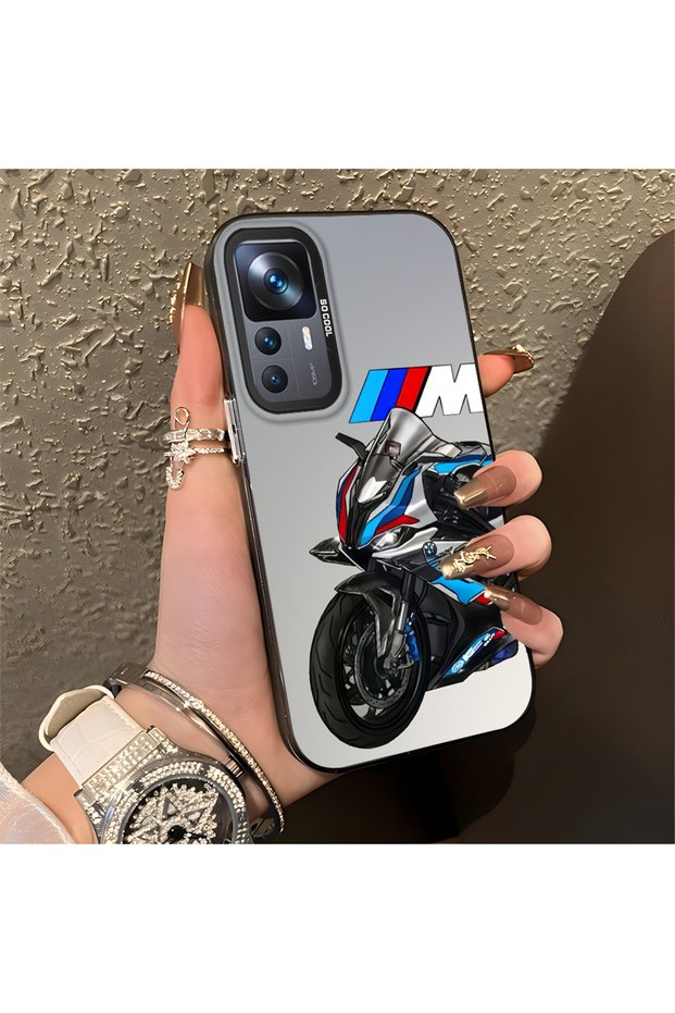 Xiaomi Mi 12t Compatible Silicone Edge Hard Back Anti-Fall Phone Case with Car Pattern