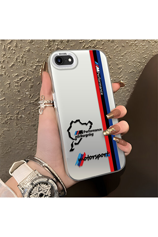 For iPhone 7/8/Se 2020 2022 Compatible Bmw Patterned Silicone Edge Hard Back Anti Fall Phone Case